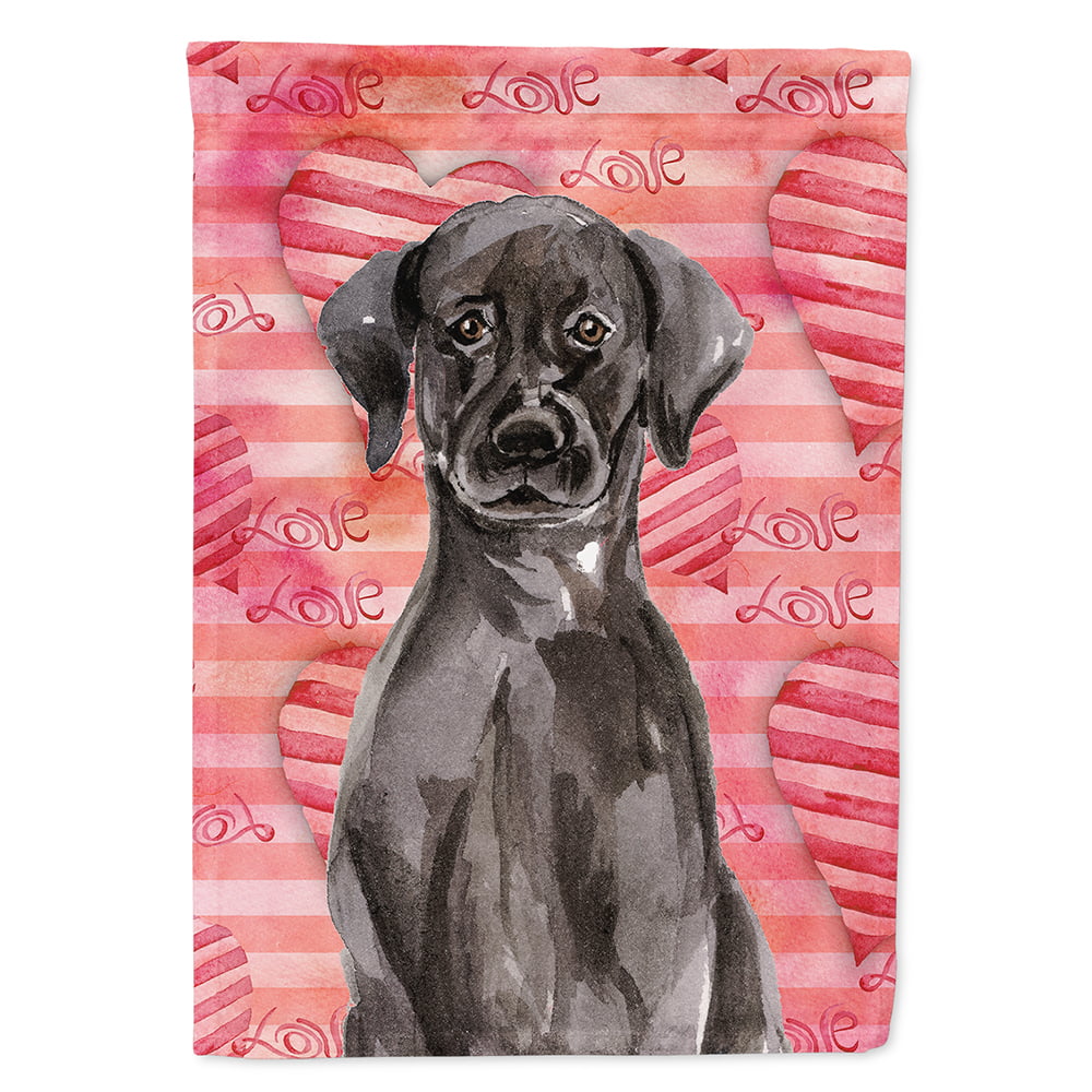 BB9468CHF Black Labrador Love Flag Canvas House