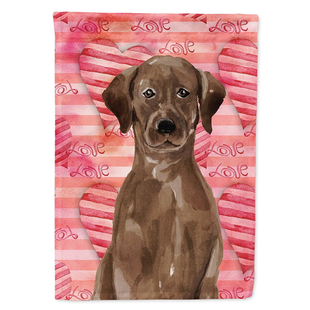 Chocolate Labrador Love Flag Canvas House