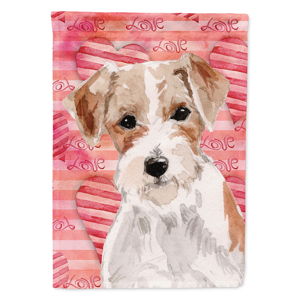 Wire Hair Jack Russell Love Flag Canvas House