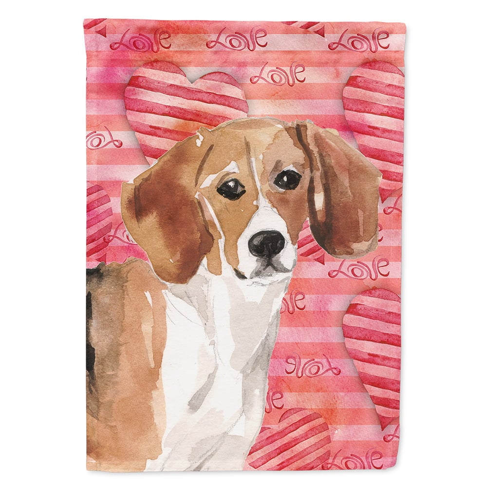 BB9474CHF Beagle Love Flag Canvas House