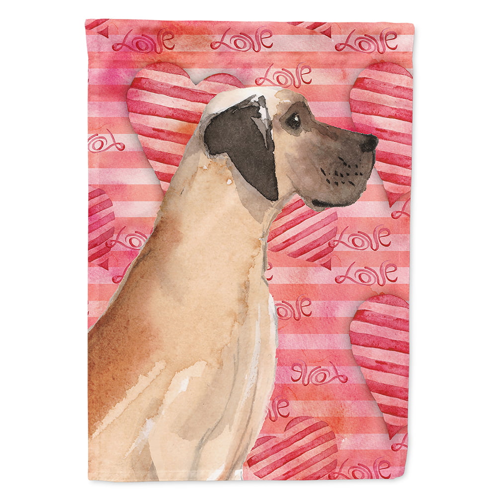 Fawn Natural Great Dane Love Flag Canvas House