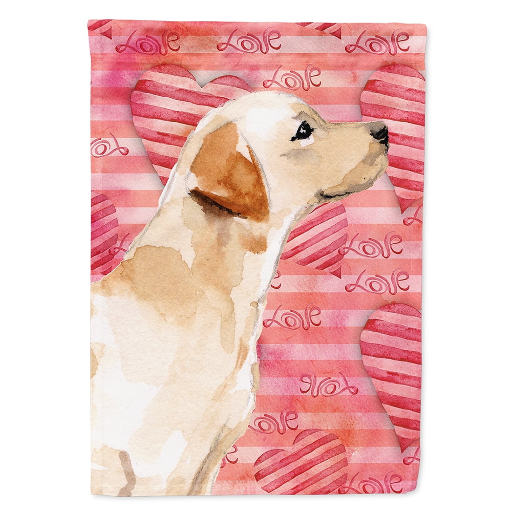 Yellow Labrador No. 2 Love Flag Canvas House