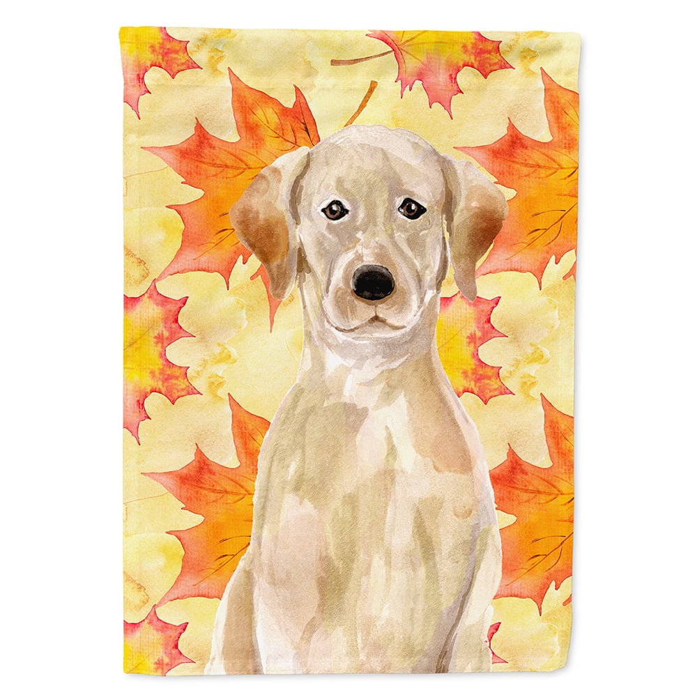 BB9506CHF Yellow Labrador Fall Flag Canvas House