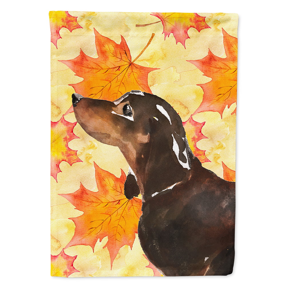 BB9510CHF Black & Tan Dachshund Fall Flag Canvas House