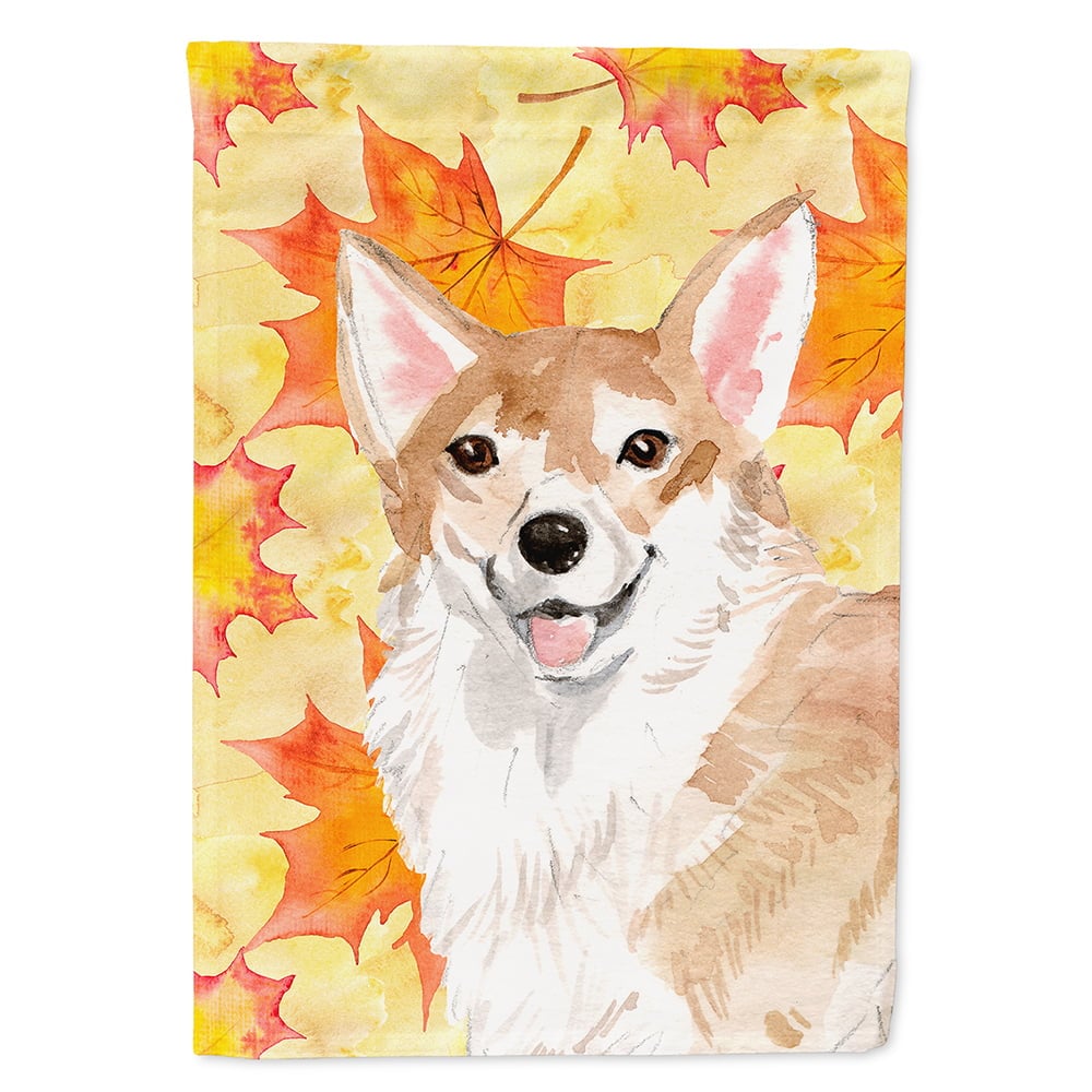 BB9519CHF Corgi Fall Flag Canvas House