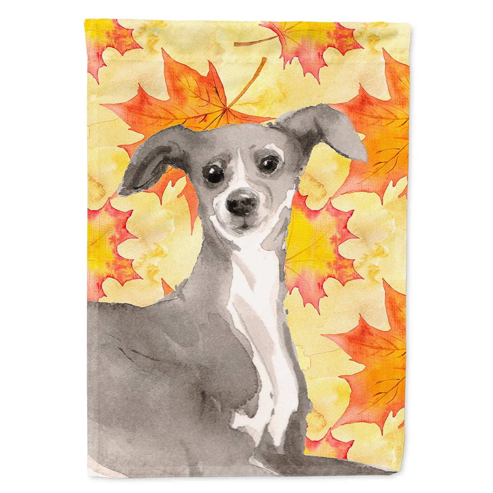 Italian Greyhound Fall Flag Canvas House