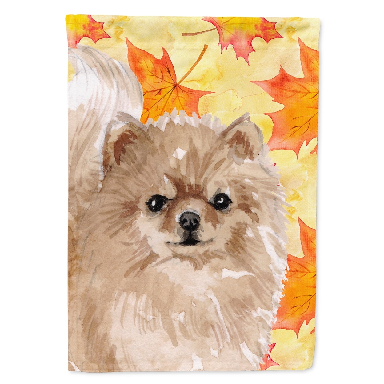 BB9530CHF Pomeranian Fall Flag Canvas House