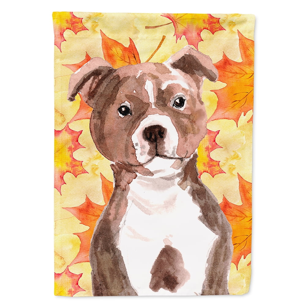 Red Staffie Bull Terrier Fall Flag Canvas House