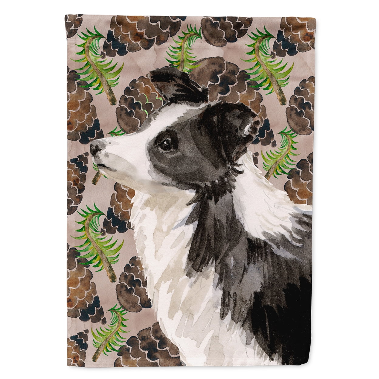 Border Collie Pine Cones Garden Flag