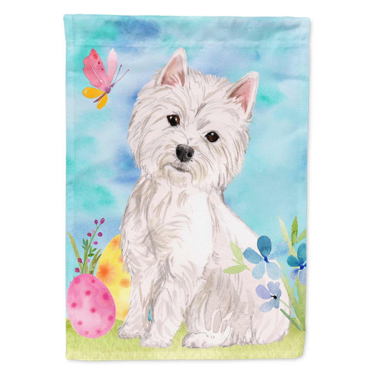 Westie Easter Garden Flag