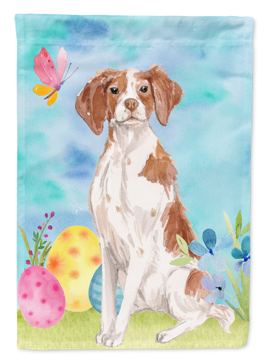 BB9609GF Brittany Spaniel Easter Garden Flag