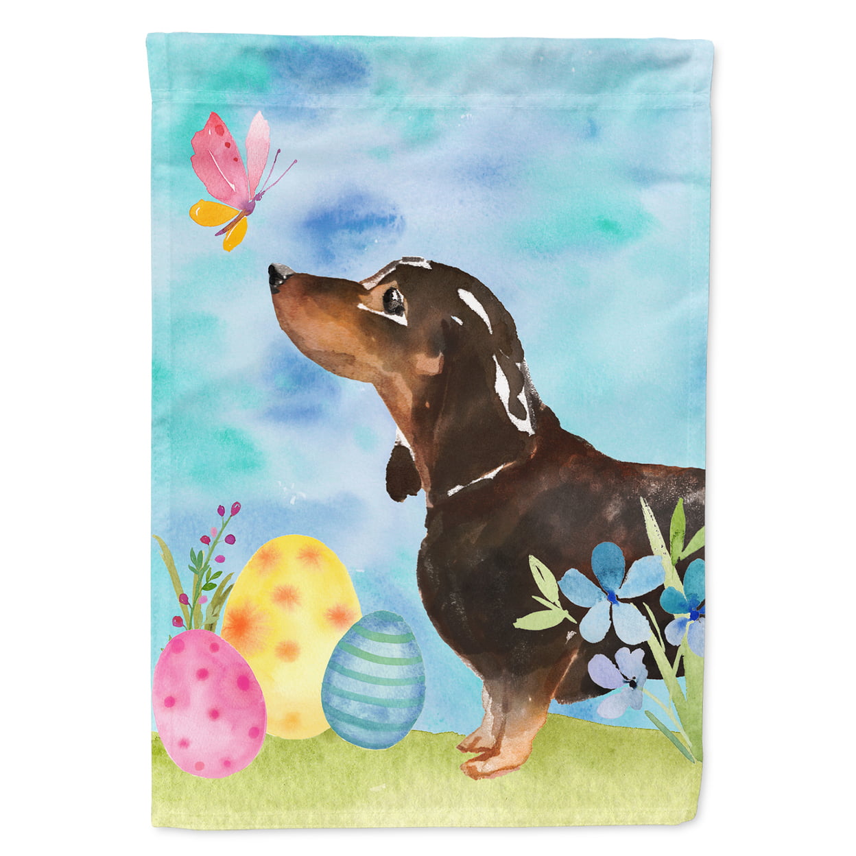 BB9615GF Black & Tan Dachshund Easter Garden Flag