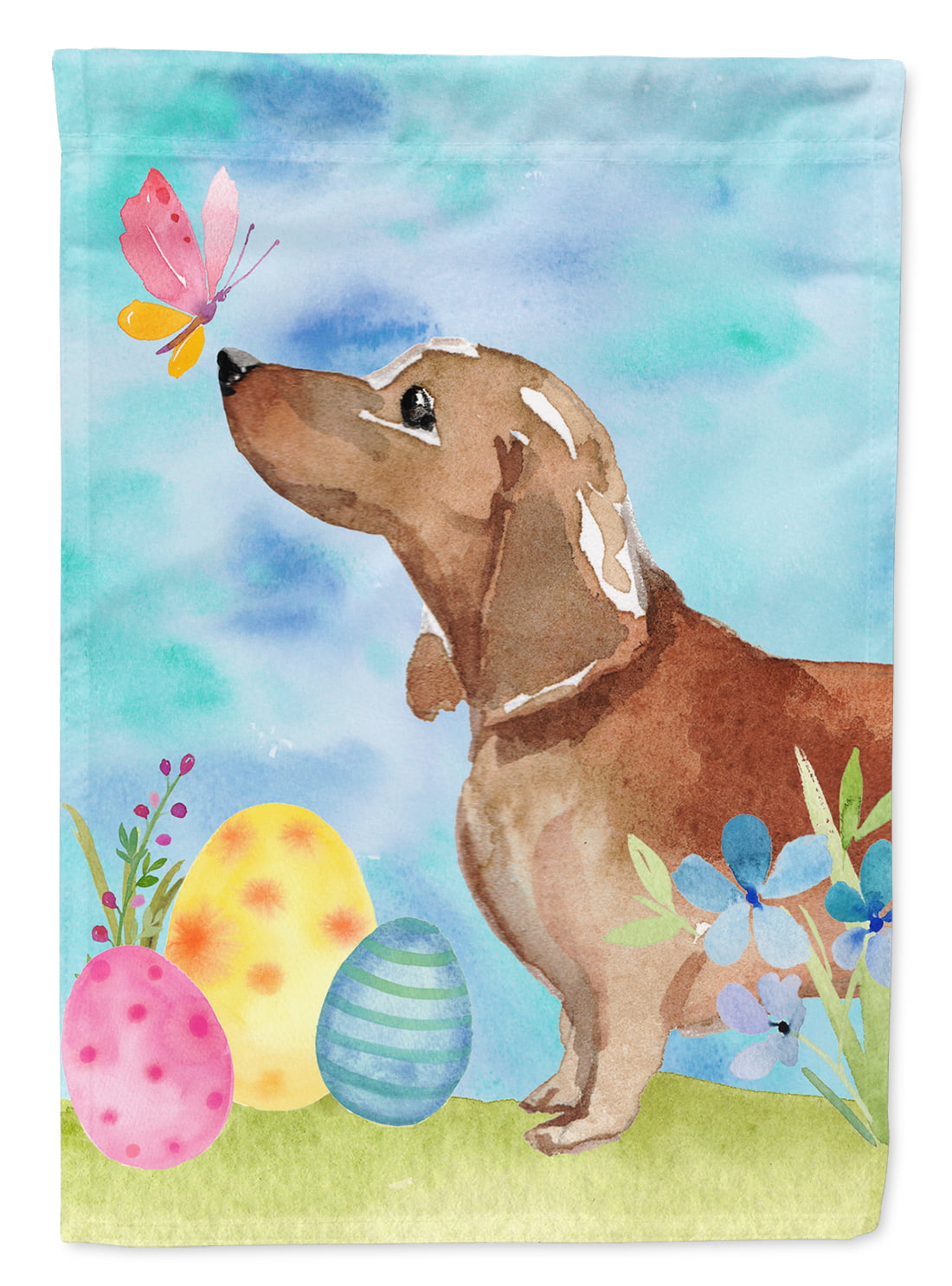 BB9616GF Red Tan Dachshund Easter Garden Flag
