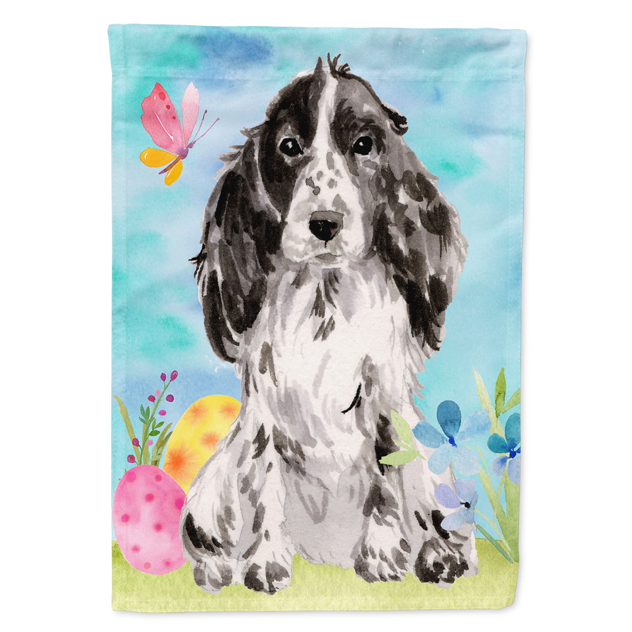 BB9623GF Black Parti Easter Garden Flag