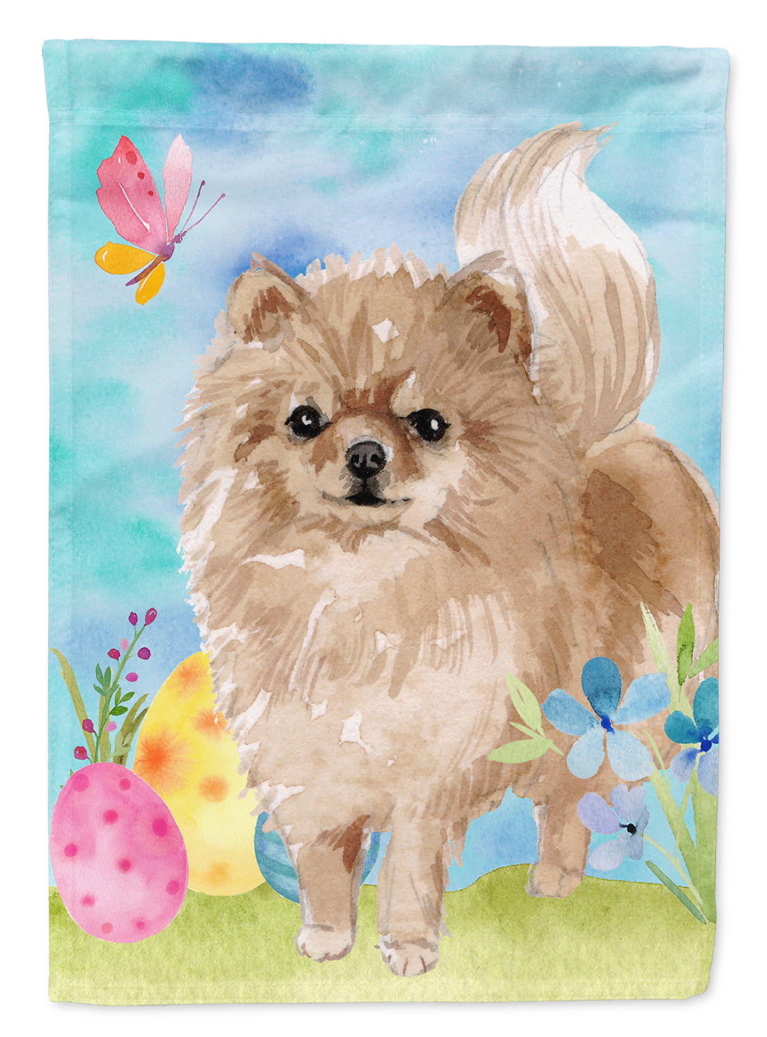 BB9634GF Pomeranian Easter Garden Flag