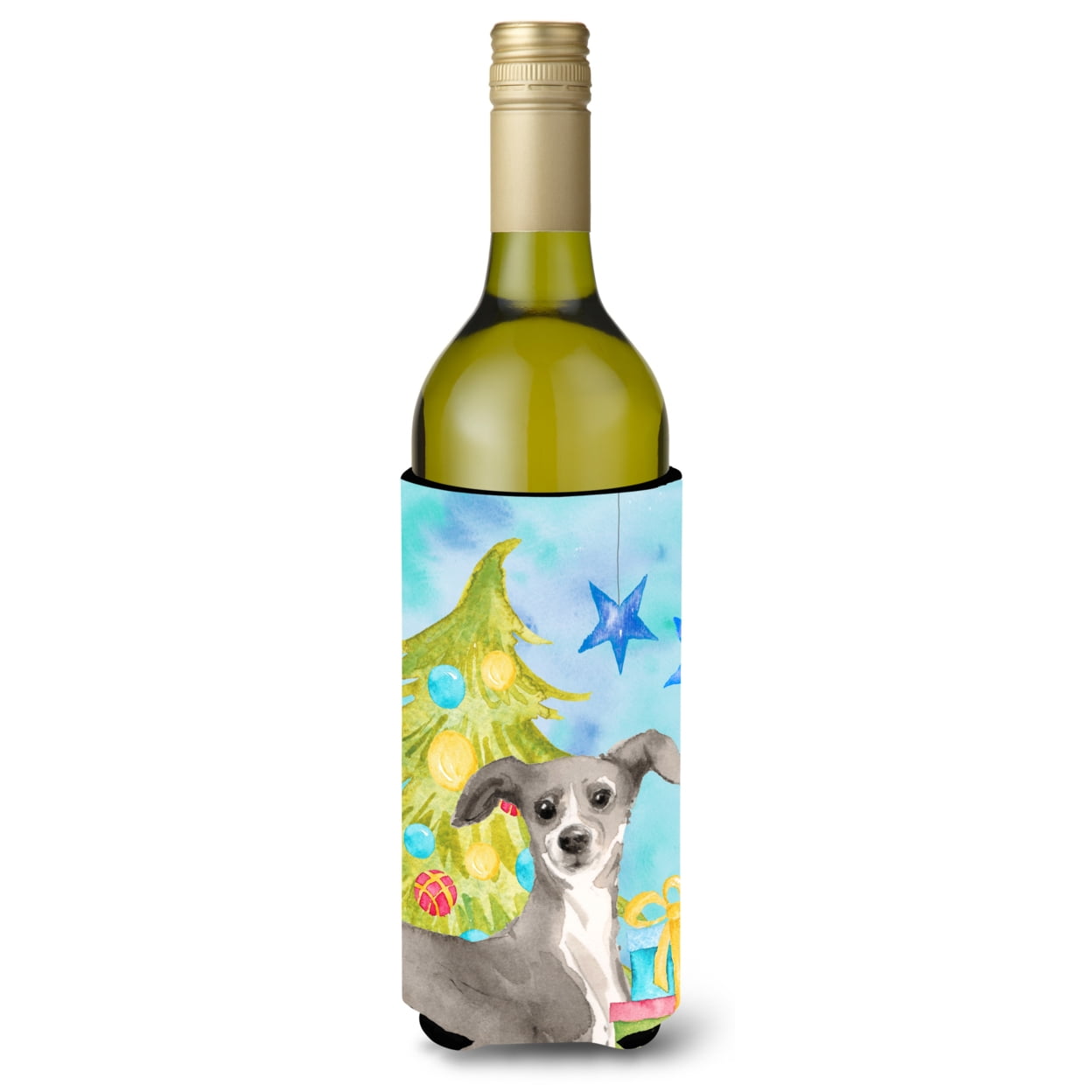Italian Greyhound Christmas Wine Bottle Beverge Insulator Hugger