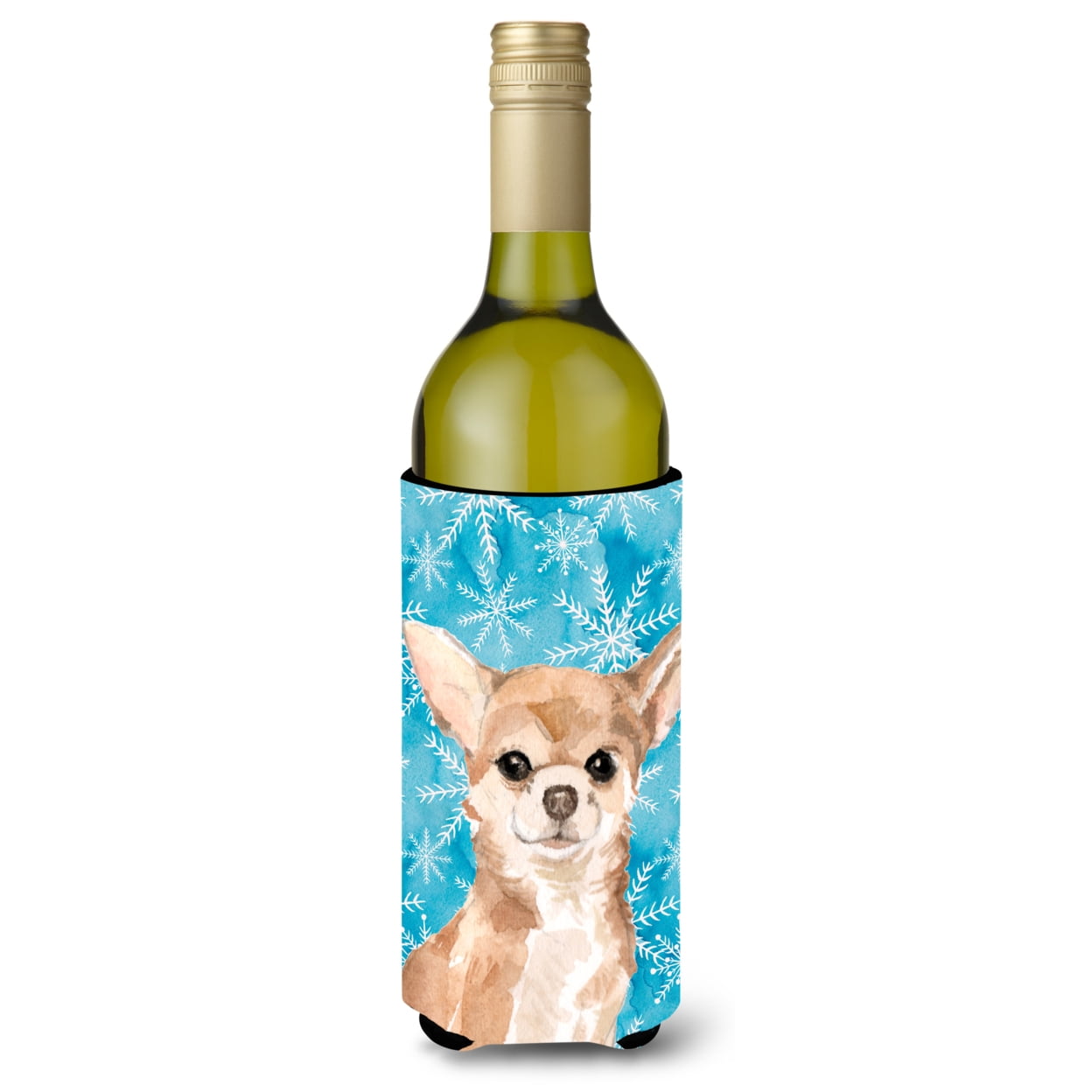 Chihuahua Winter Wine Bottle Beverge Insulator Hugger