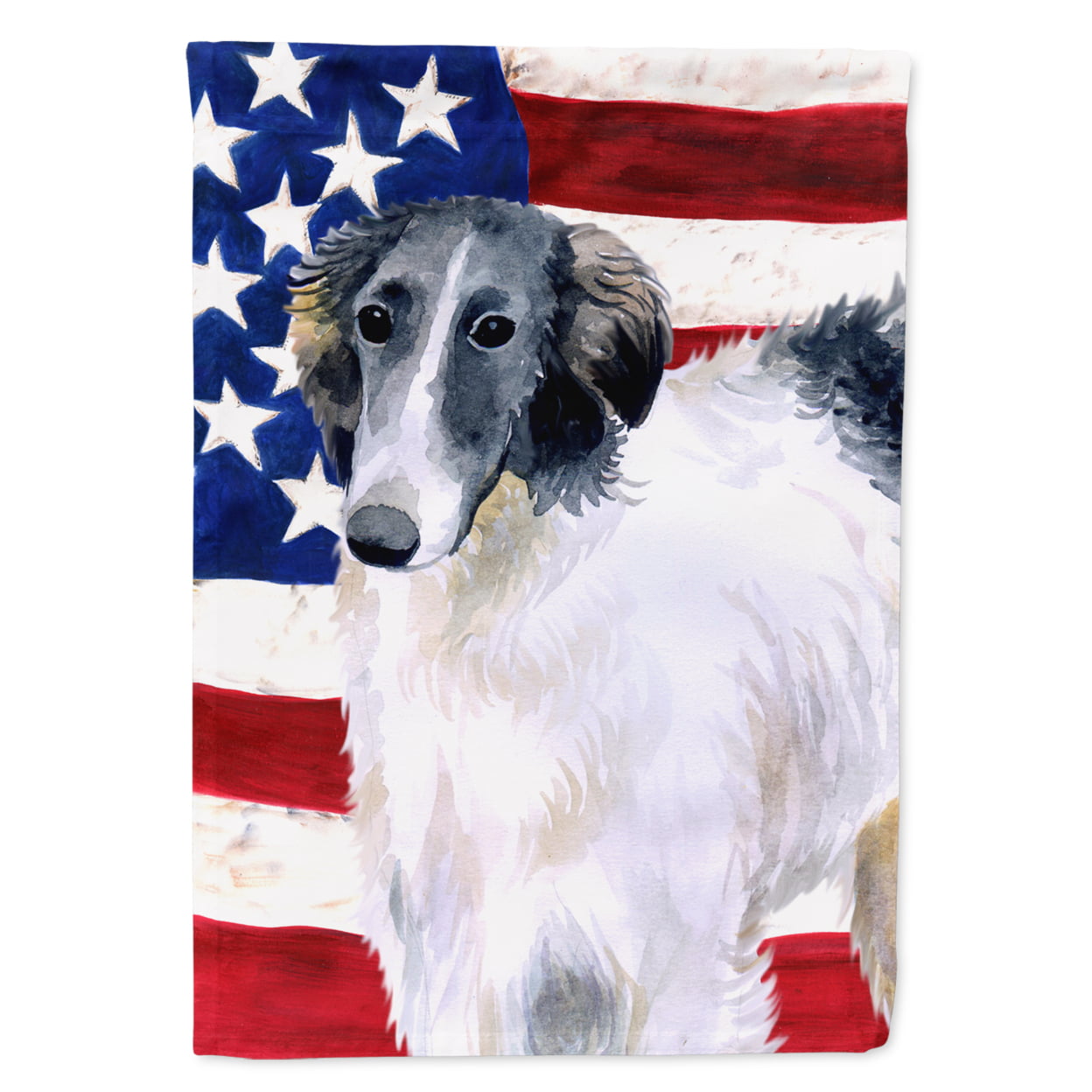 Borzoi Patriotic Garden Flag