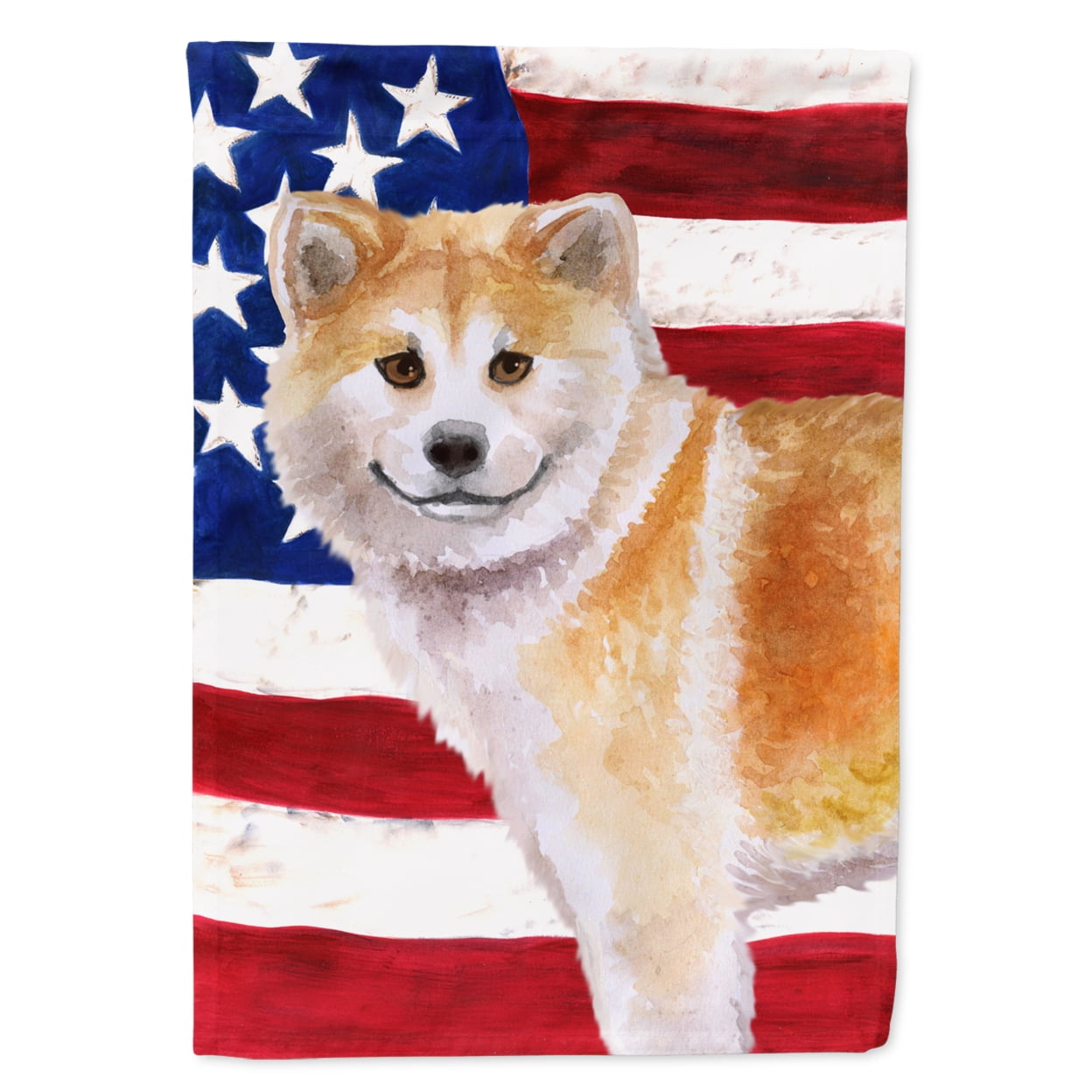 Shiba Inu Patriotic Garden Flag