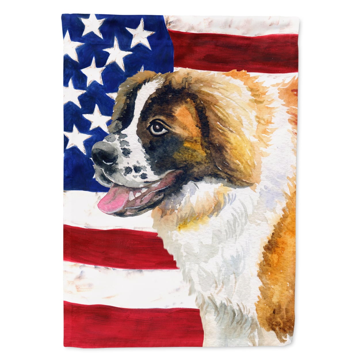 Saint Bernard Patriotic Garden Flag