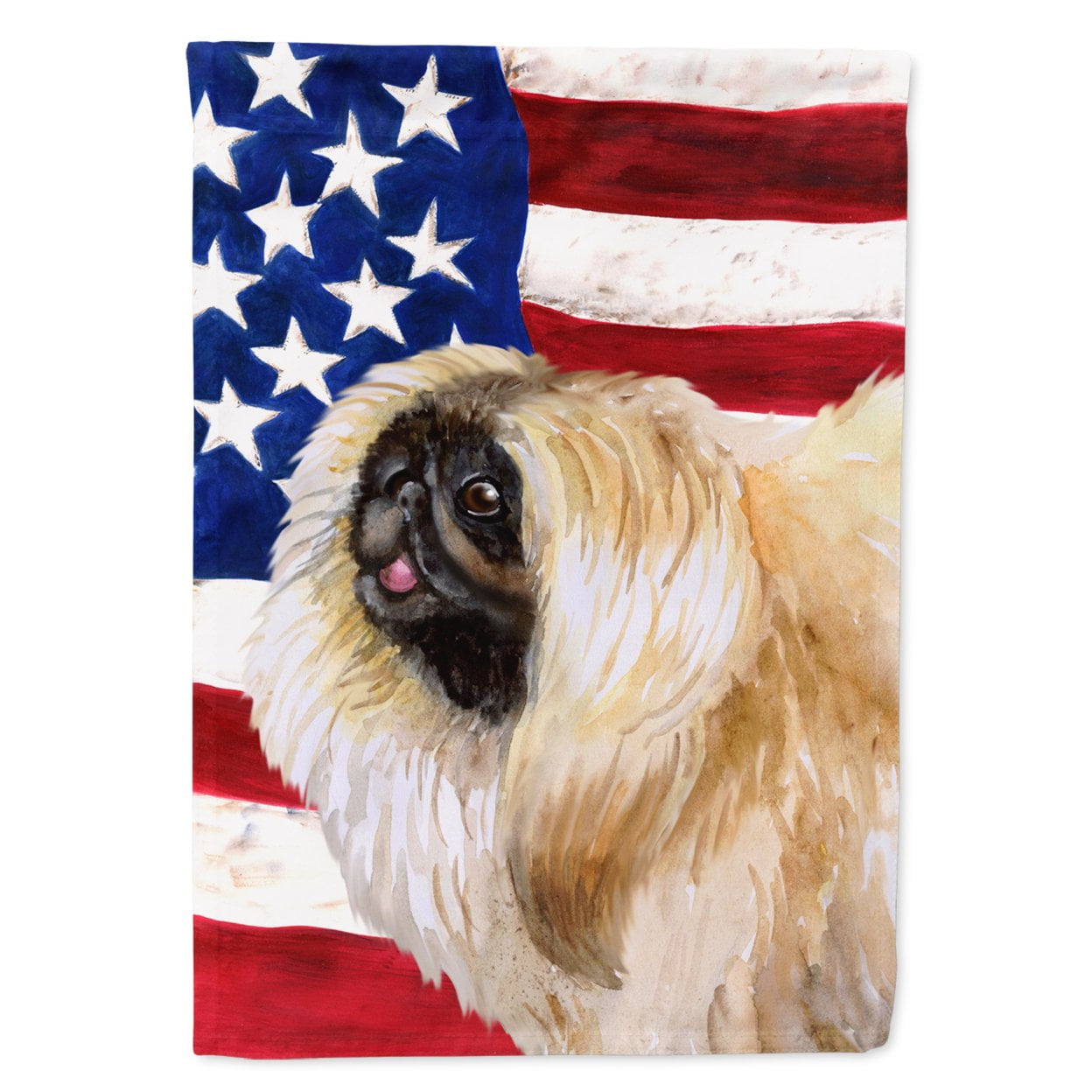 Pekingese Patriotic Garden Flag