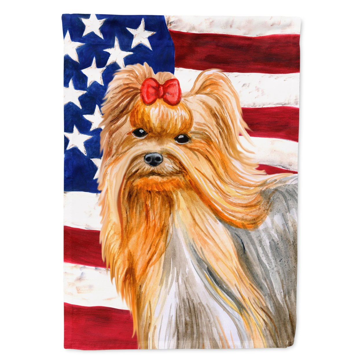 Yorkshire Terrier Patriotic Garden Flag