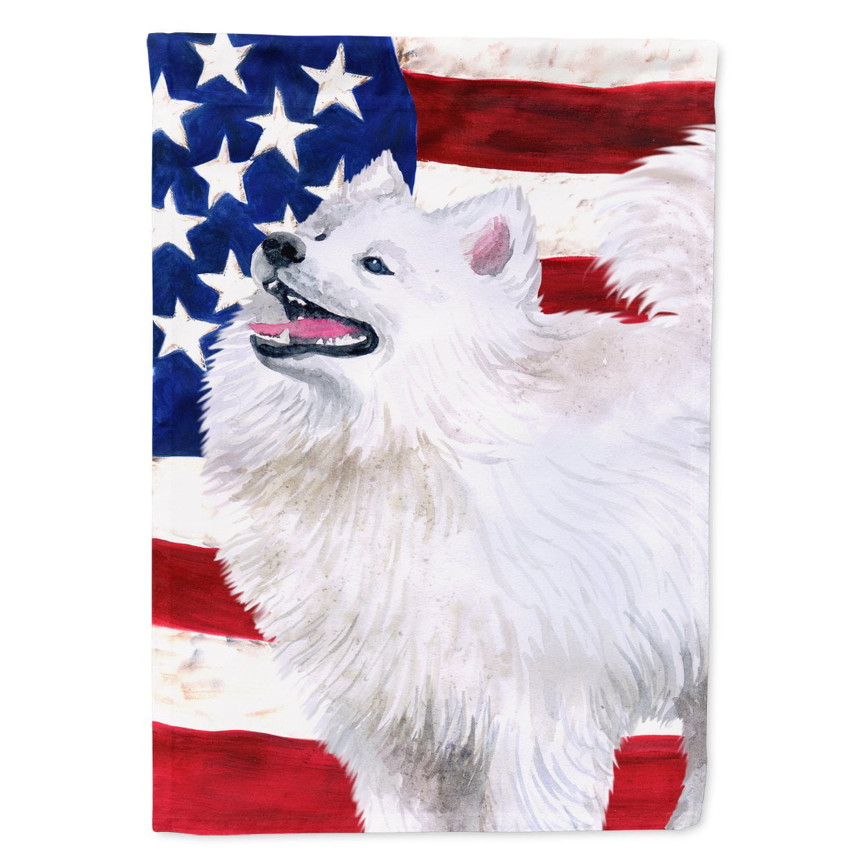 Samoyed Patriotic Garden Flag