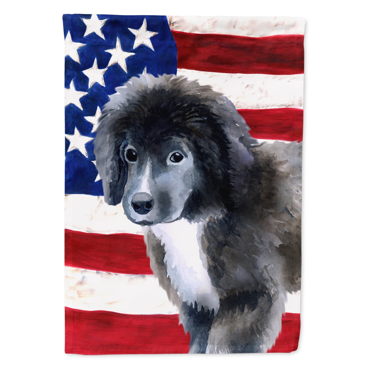 Newfoundland Puppy Patriotic Garden Flag