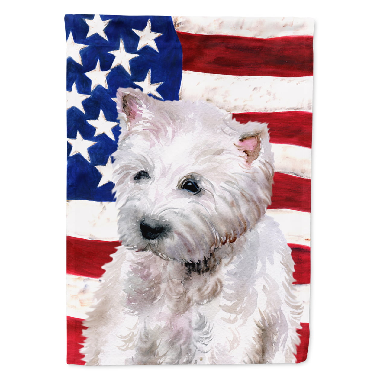 Westie Patriotic Garden Flag