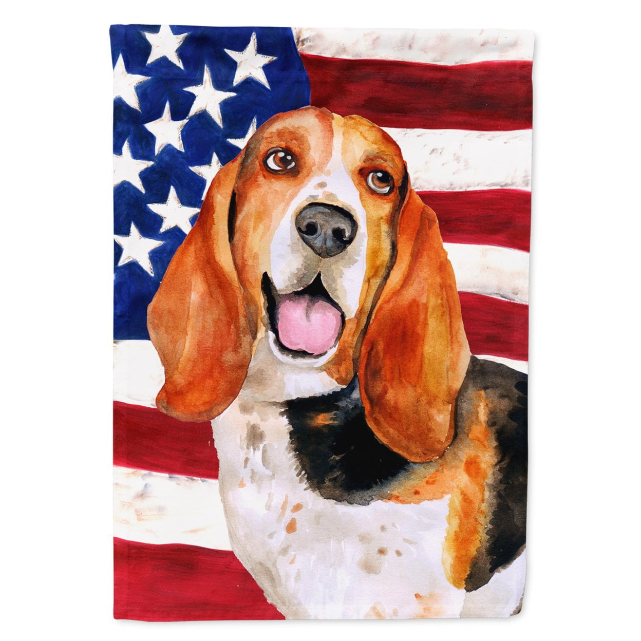 Basset Hound Patriotic Garden Flag