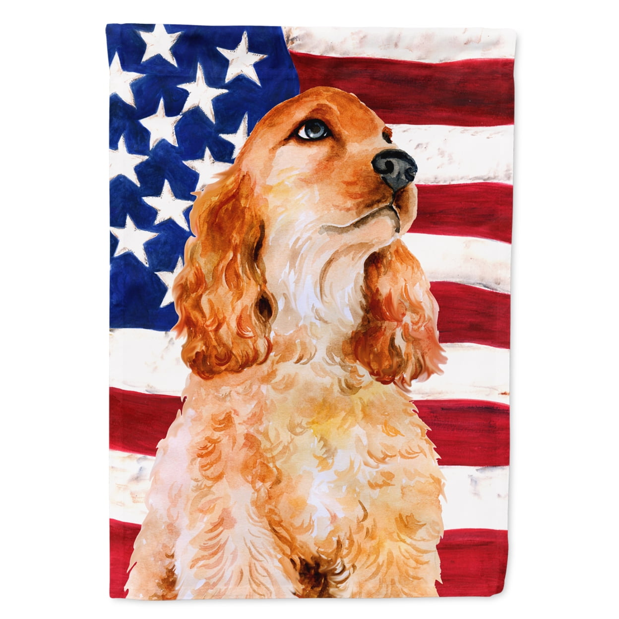 BB9706GF Cocker Spaniel Patriotic Garden Flag
