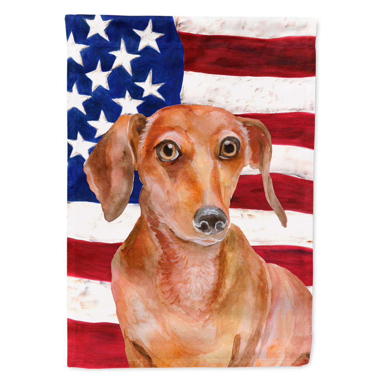 Red Dachshund Patriotic Garden Flag