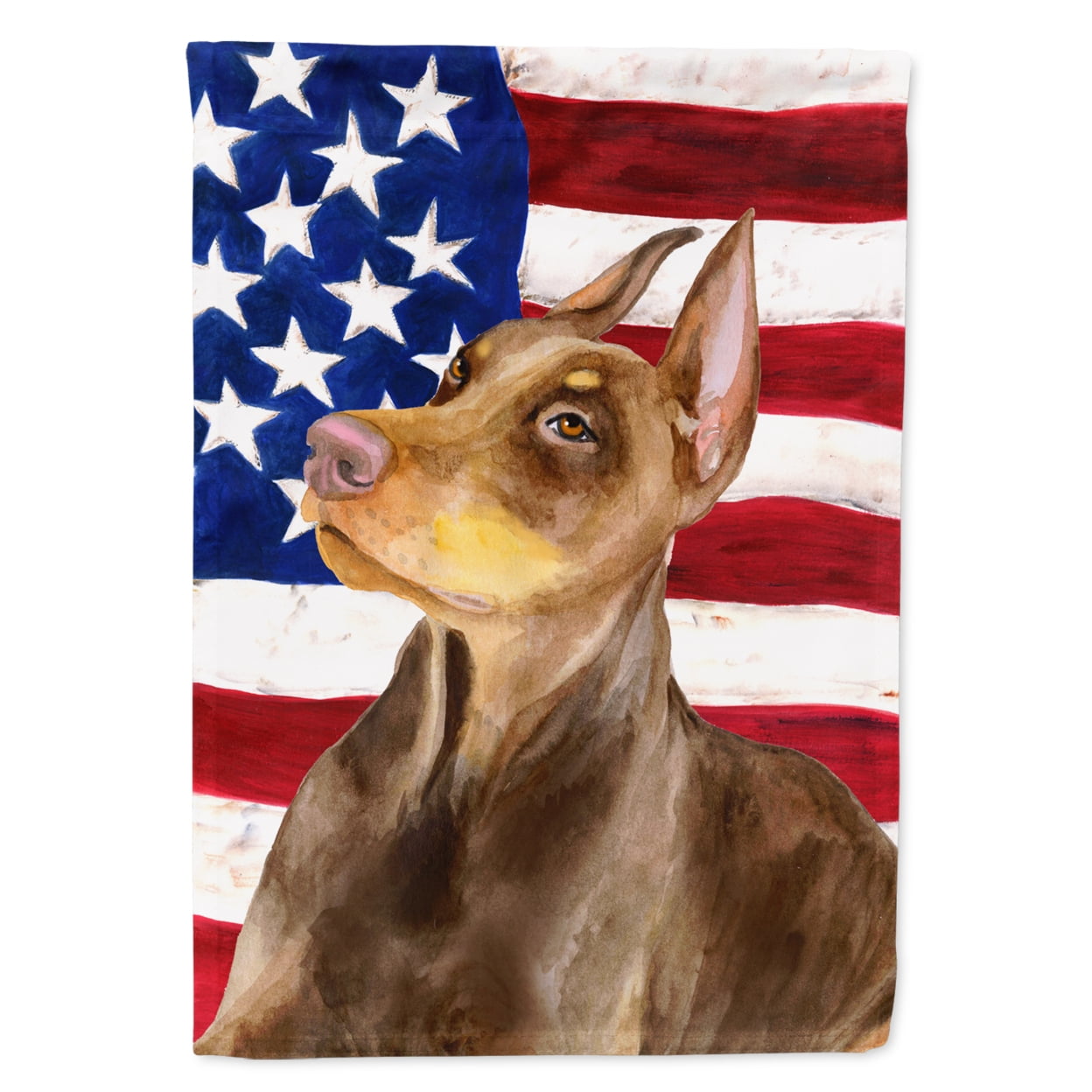 Doberman Pinscher Patriotic Garden Flag