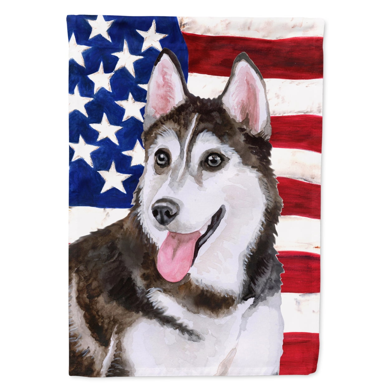 Siberian Husky No. 2 Patriotic Garden Flag