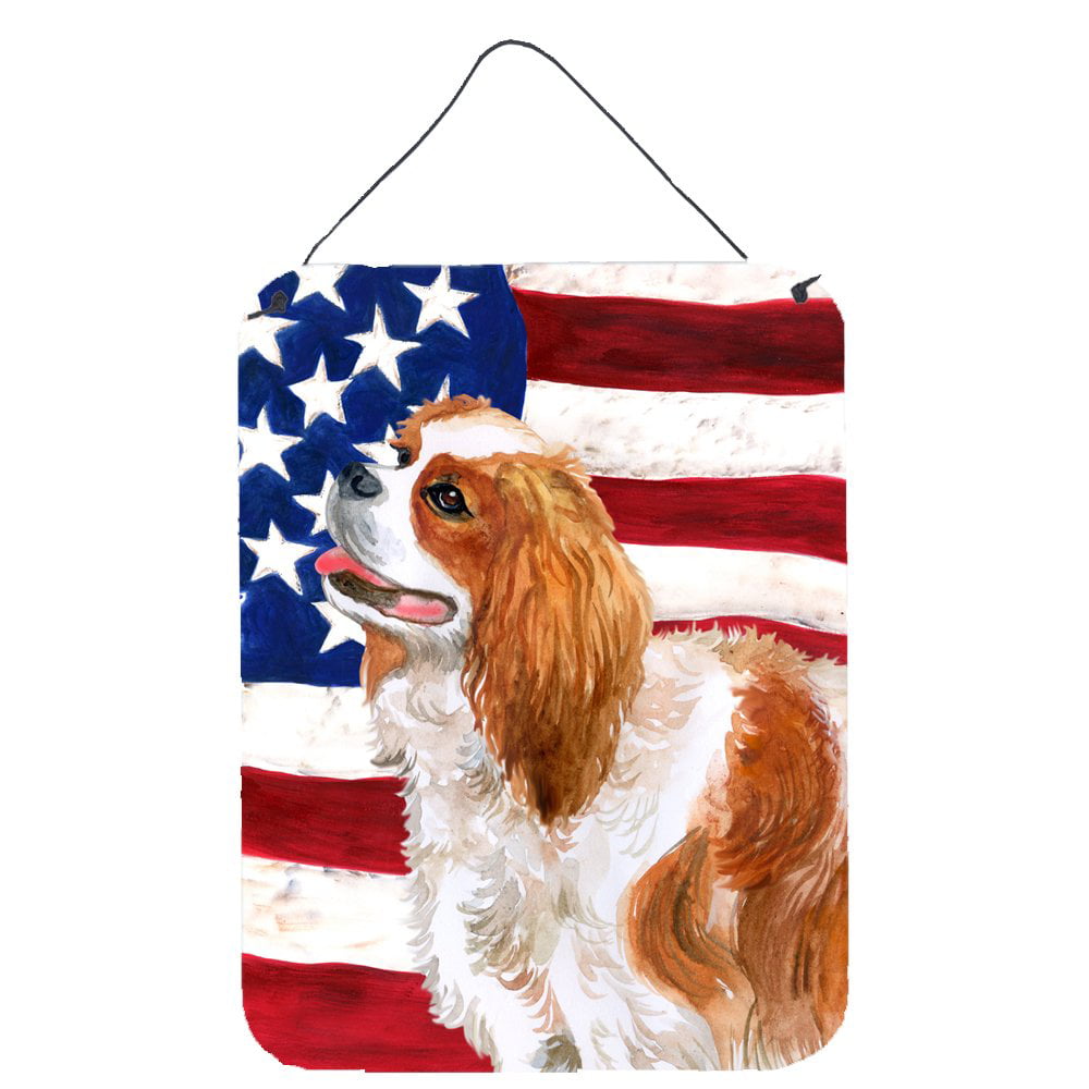 Picture of Carolines Treasures BB9663DS1216 Cavalier Spaniel Patriotic Wall or Door Hanging Prints