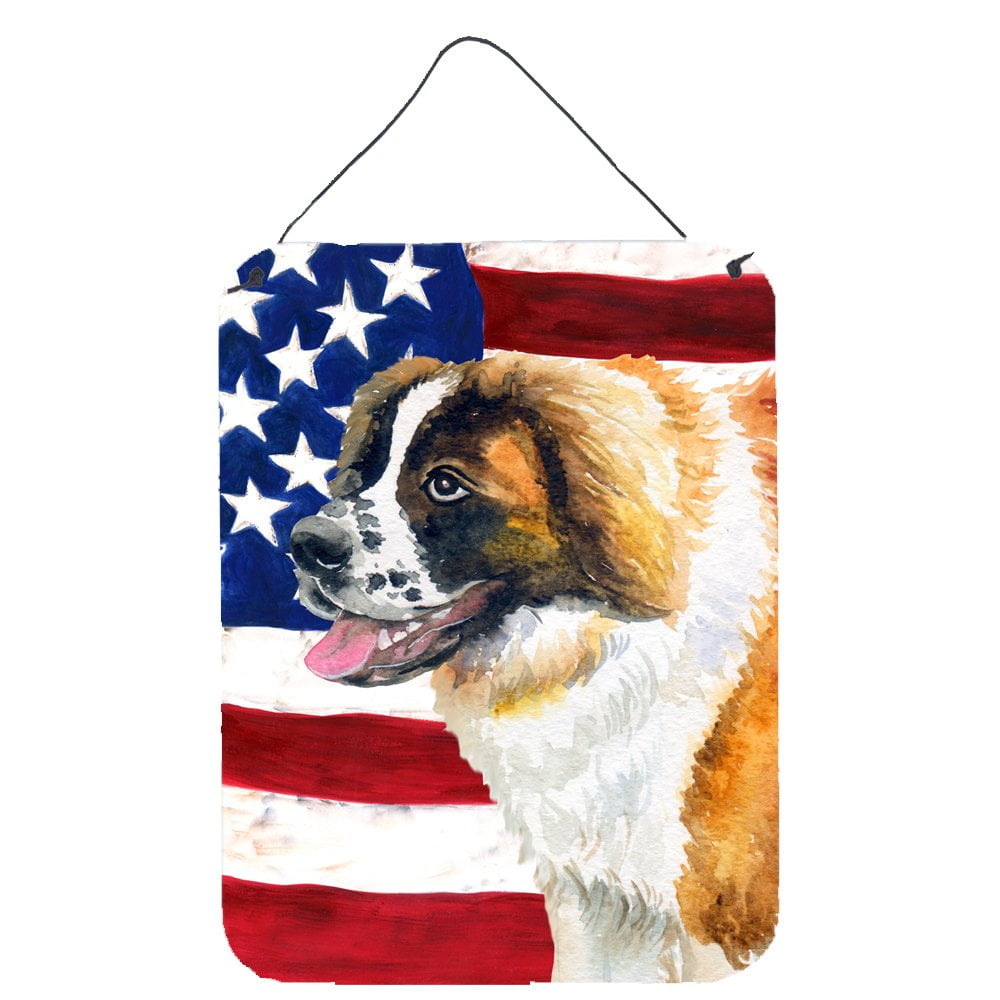 Saint Bernard Patriotic Wall or Door Hanging Prints