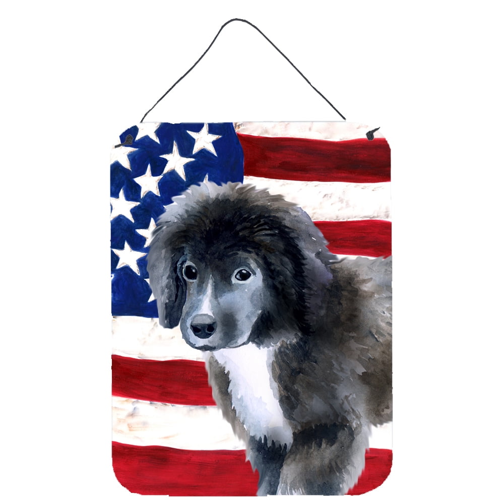 Newfoundland Puppy Patriotic Wall or Door Hanging Prints