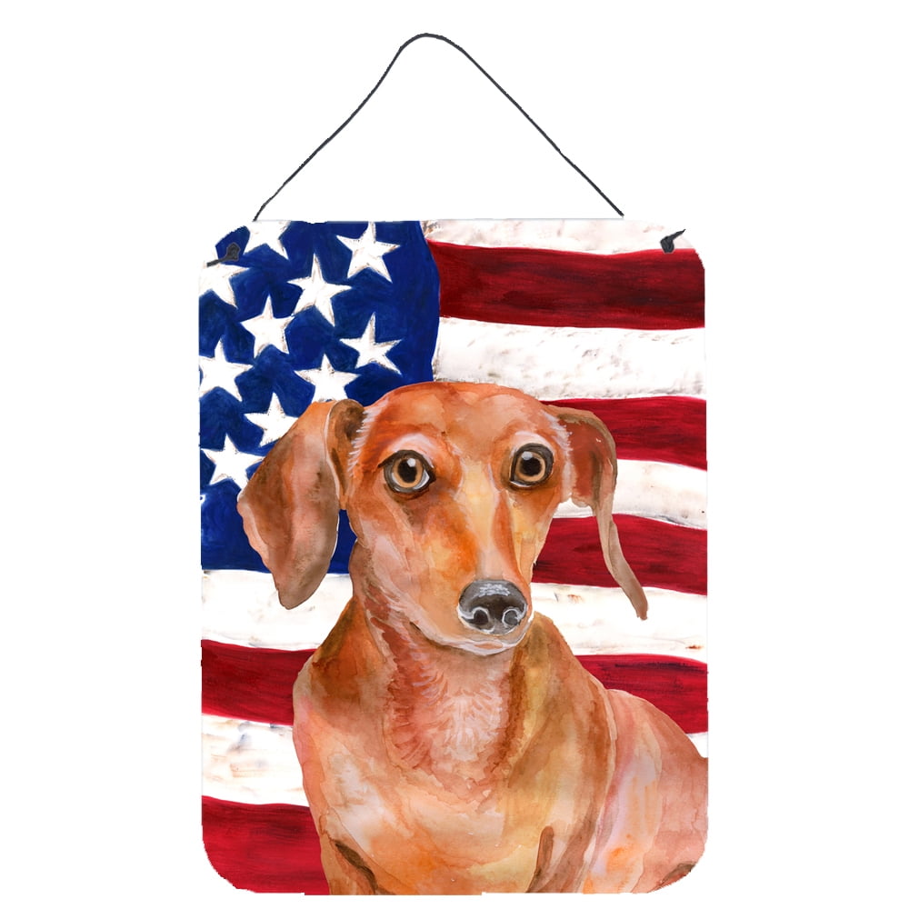 Red Dachshund Patriotic Wall or Door Hanging Prints