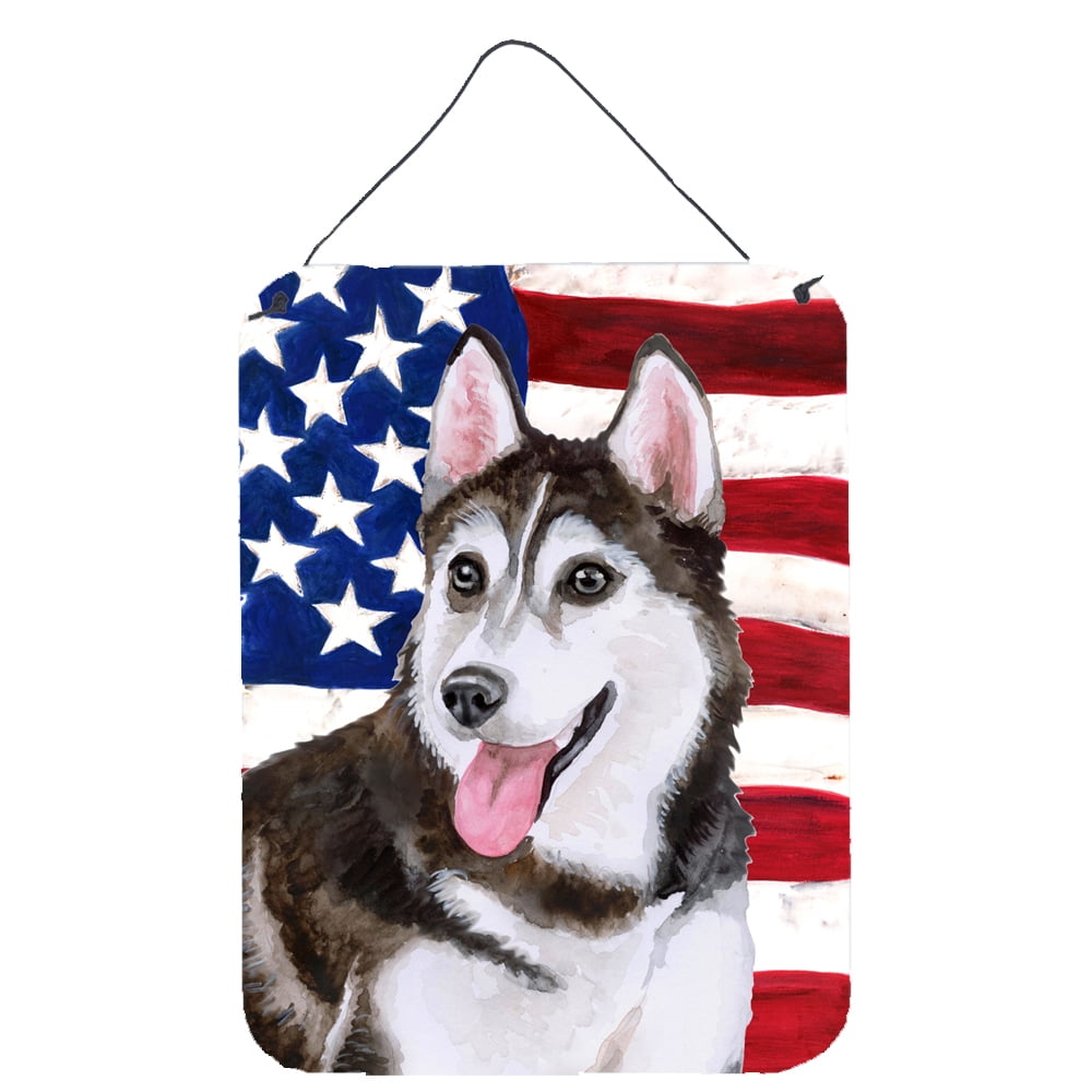 Siberian Husky No. 2 Patriotic Wall or Door Hanging Prints