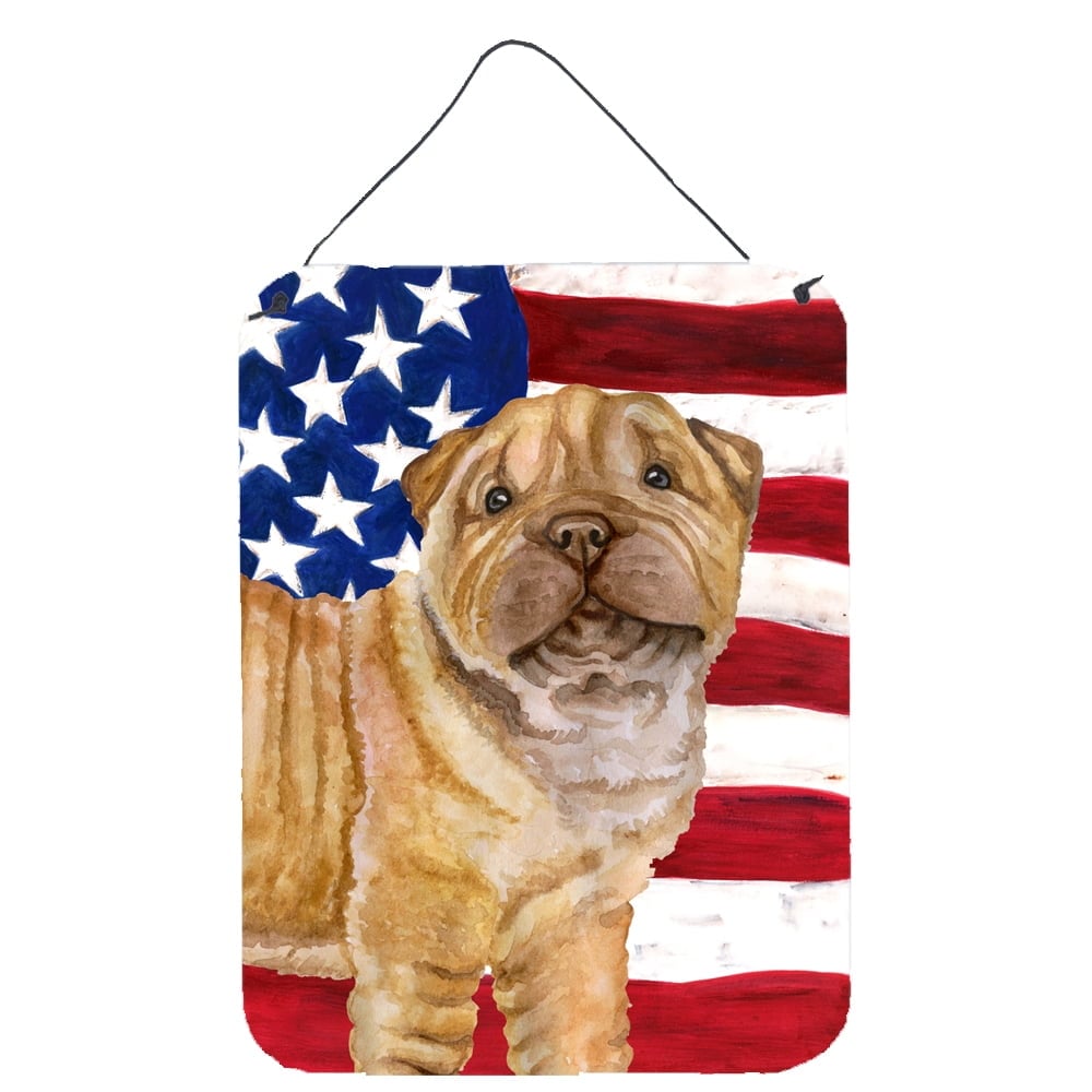 Picture of Carolines Treasures BB9719DS1216 Shar Pei Puppy Patriotic Wall or Door Hanging Prints