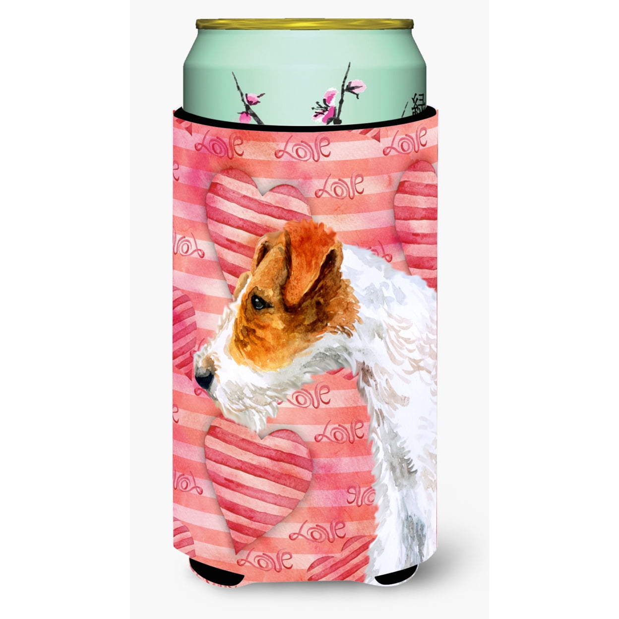 Fox Terrier Love Tall Boy Beverage Insulator Hugger