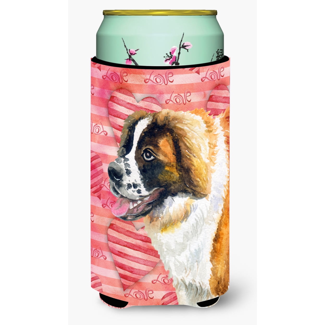 Saint Bernard Love Tall Boy Beverage Insulator Hugger