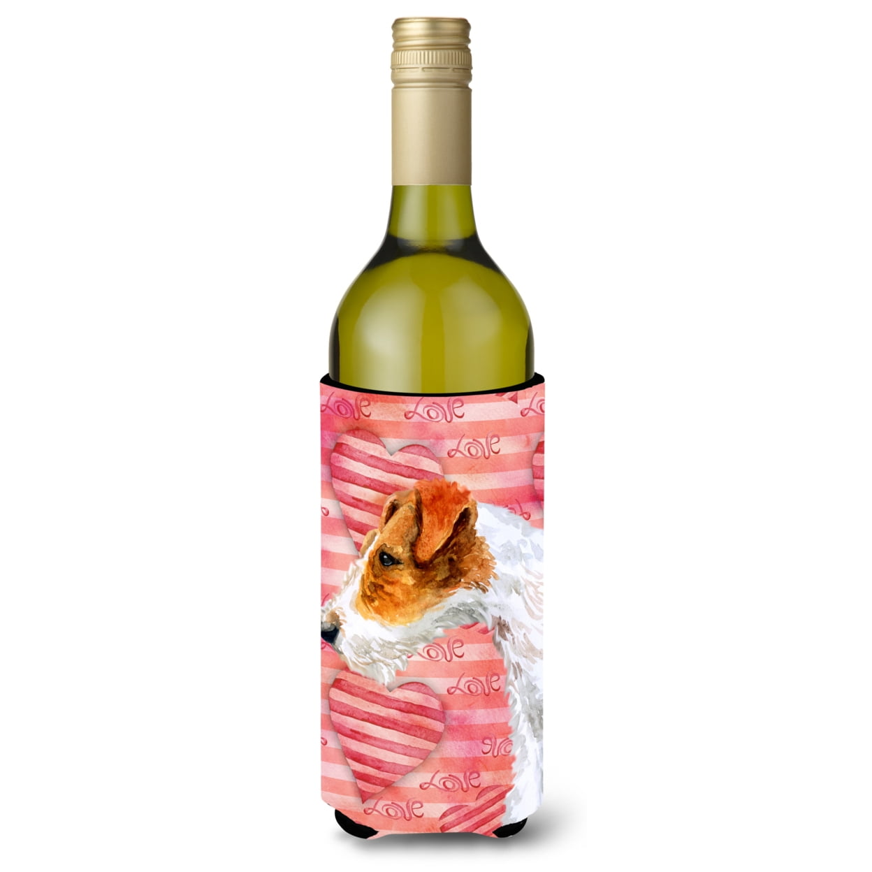 Fox Terrier Love Wine Bottle Beverge Insulator Hugger