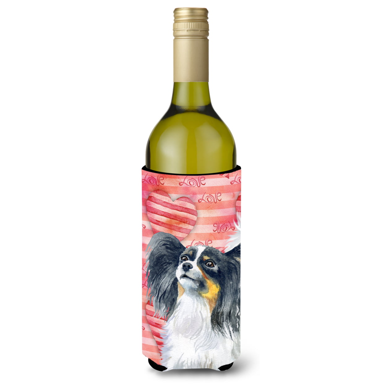 Papillon Love Wine Bottle Beverge Insulator Hugger