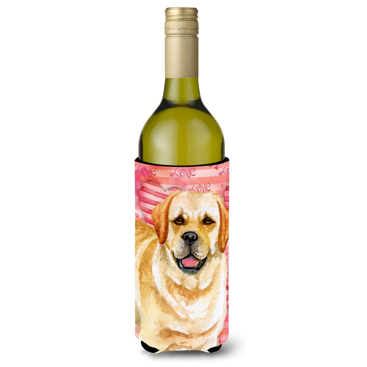 Golden Retriever Love Wine Bottle Beverge Insulator Hugger