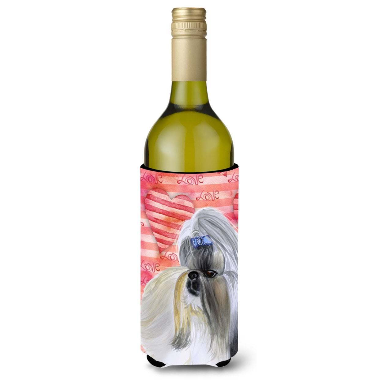 Shih Tzu Love Wine Bottle Beverge Insulator Hugger