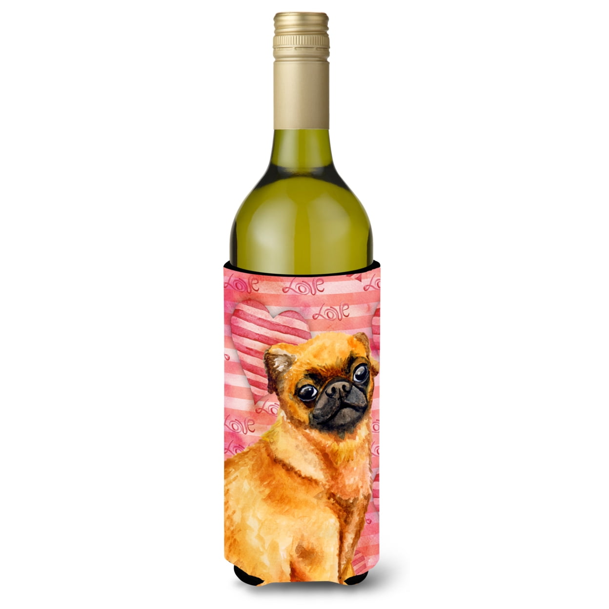 Small Brabant Griffon Love Wine Bottle Beverge Insulator Hugger