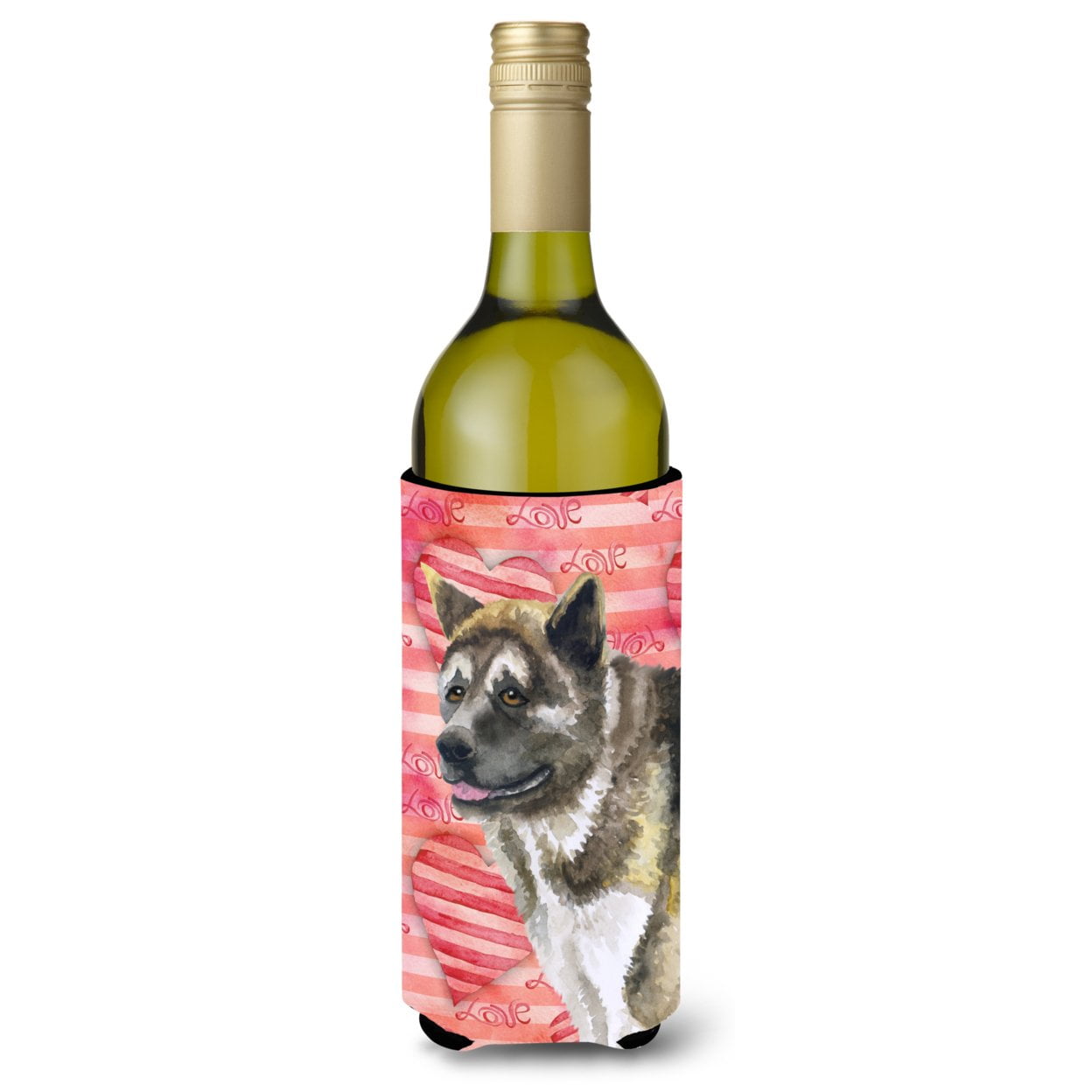 American Akita Love Wine Bottle Beverge Insulator Hugger