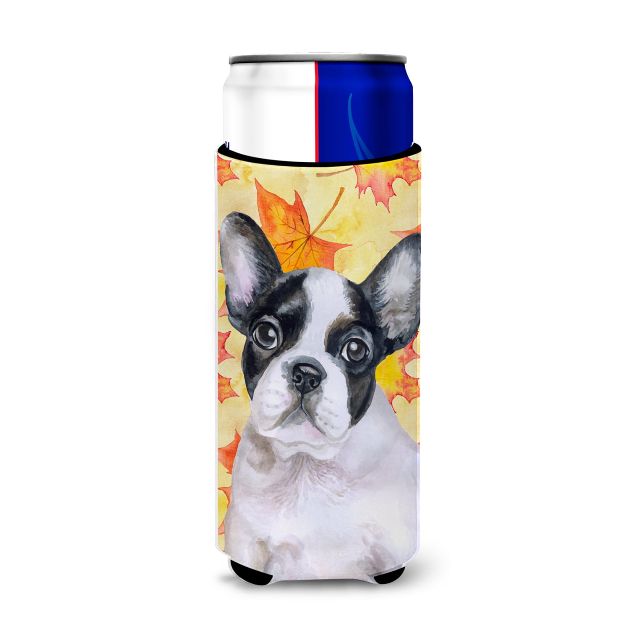French Bulldog Black White Fall Michelob Ultra Hugger for Slim Cans