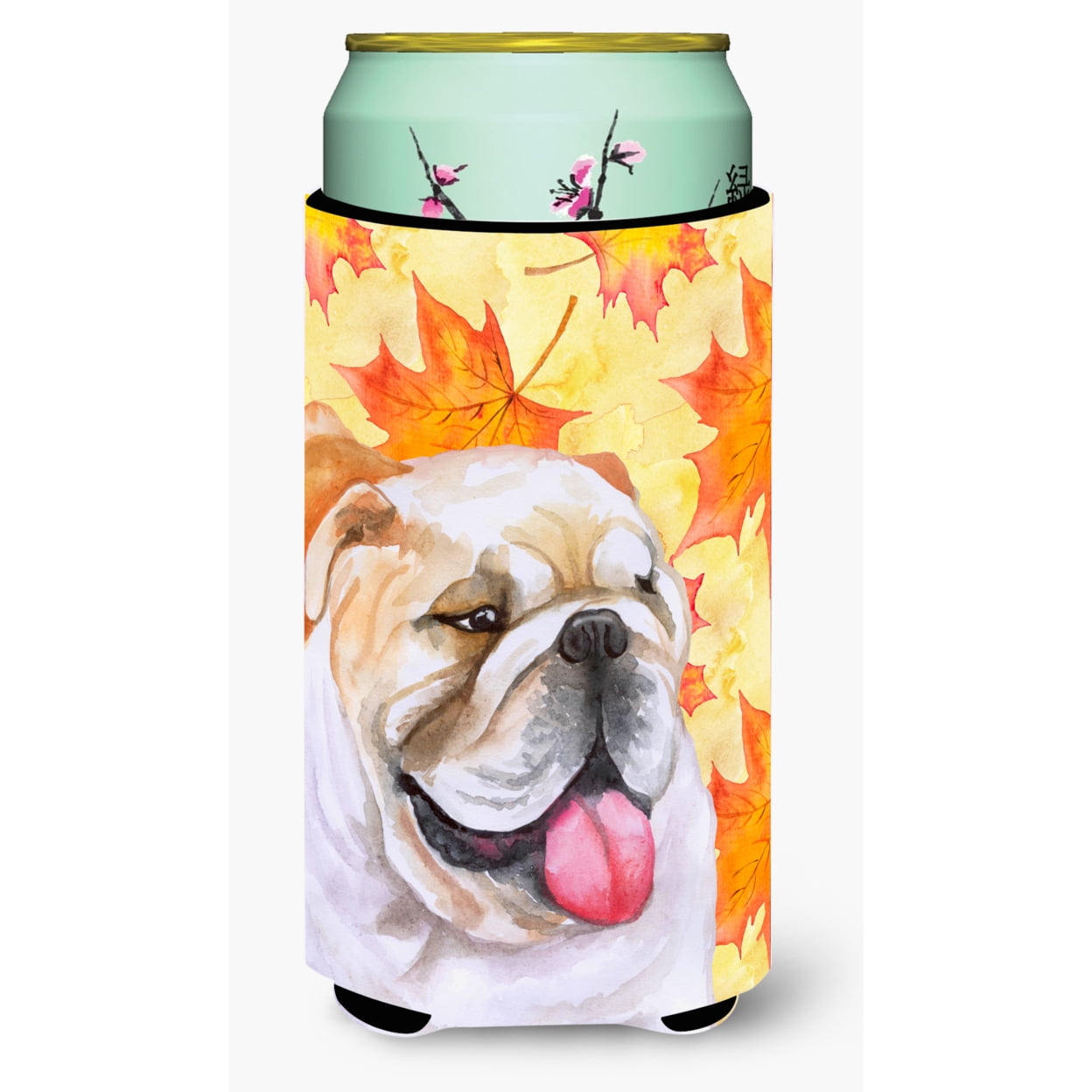 BB9900TBC English Bulldog Fall Tall Boy Beverage Insulator Hugger